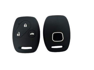 KU-CULLA146 CUBRE LLAVE DE SILICONA HONDA FIT - CIVIC - CRV 3 BOTONES COLOR NEGRO