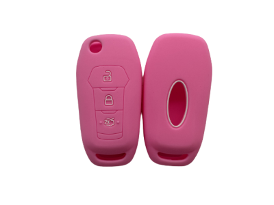 KU-CULLA230 CUBRE LLAVE DE SILICONA FORD ECOSPORT - KA - FIESTA - RANGER 3 BOTONES - COLOR ROSA