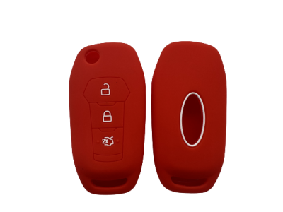 KU-CULLA229 CUBRE LLAVE DE SILICONA FORD ECOSPORT - KA - FIESTA - RANGER 3 BOTONES - COLOR ROJO