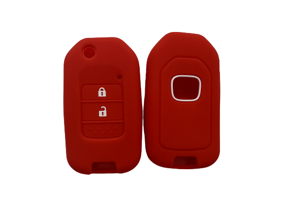 KU-CULLA175 CUBRE LLAVE DE SILICONA HONDA FIT HRV LINEA NUEVA 2 BOTONES - COLOR ROJO