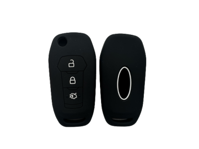 KU-CULLA227 CUBRE LLAVE DE SILICONA FORD ECOSPORT - KA - FIESTA - RANGER 3 BOTONES - COLOR NEGRO