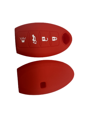KU-CULLA224 CUBRE LLAVE DE SILICONA NISSAN 4 BOTONES - COLOR ROJO
