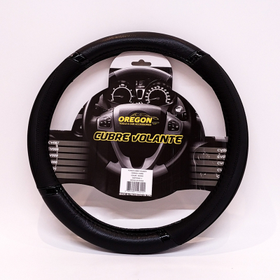 CV096 CUBRE VOLANTE MODELO DAYTONA CUERO SINTENTICO NEGRO / NEGRO 38*8.2CM 25 UNIDADES POR CAJA