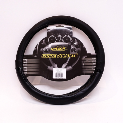 CV053 CUBRE VOLANTE MODELO NASCAR CUERO SINTENTICO NEGRO / NEGRO 38*8.2CM 25 UNIDADES POR CAJA