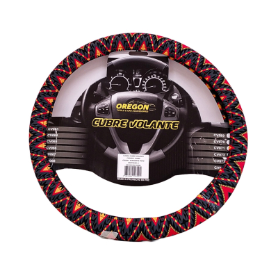 CV064 CUBRE VOLANTE MODELO CIRCO LOCO TELA NEGRO / ROJO  38*8.2CMCAJA MASTER 25 UNIDADES