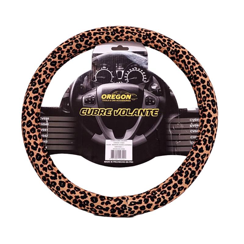 CV043 CUBRE VOLANTE MODELO ANIMAL PRINT LEOPARDO CLASICO  38*8.2CMCAJA MASTER 25 UNIDADES