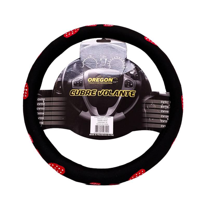 CV111 CUBRE VOLANTE MODELO FRUTILLITAS 38*8.2CM 25 UNIDADES POR CAJA