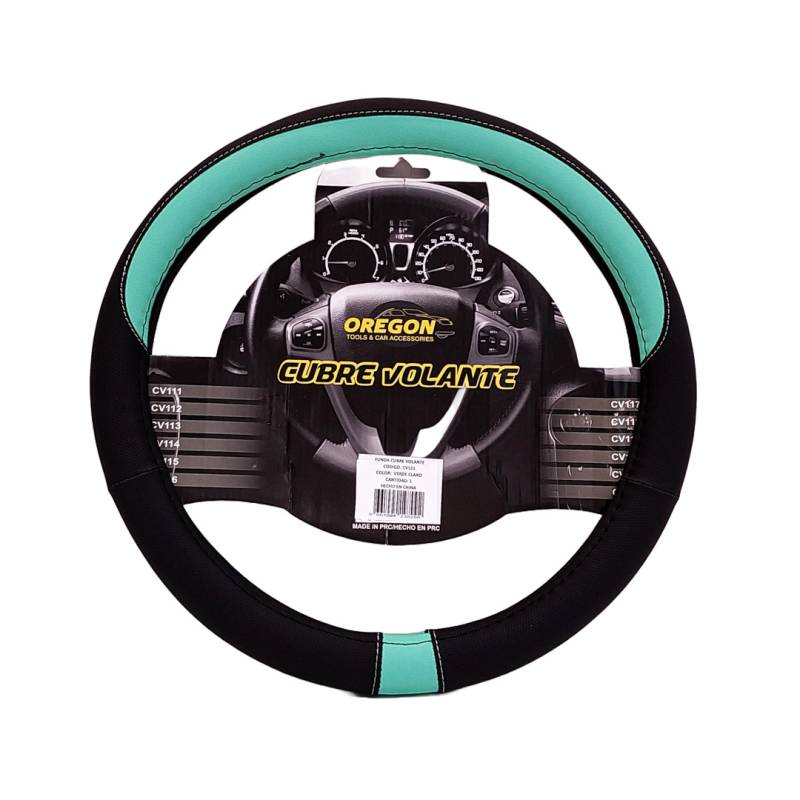 CV121 CUBRE VOLANTE MODELO NEED FOR SPEED CUERO SINTENTICO NEGRO / VERDE AGUA 38*8.2CM 25 UNIDADES POR CAJA