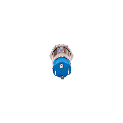 80183 INTERRUPTOR UNIVERSAL BOTON METALICO SELF LOCKFLAT 12MMBACKLIGHT LED AZUL