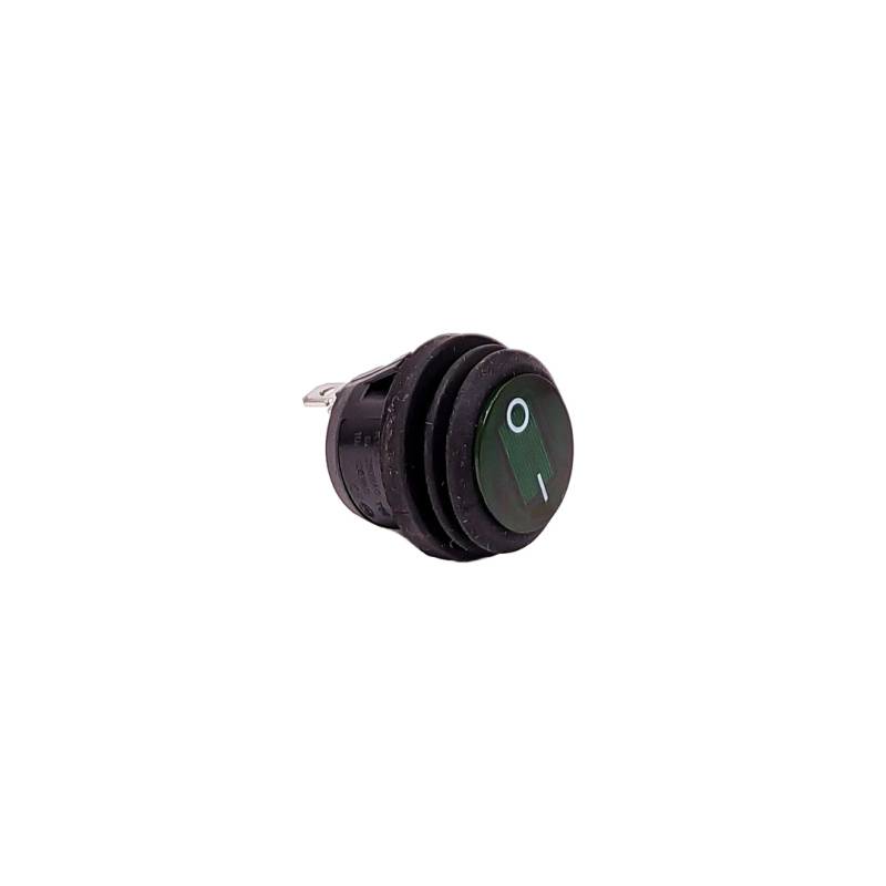 80150 INTERRUPTOR BASCULANTE INTERRUPTOR DE PALANCA 12V-24V - 3 PIN ENCENDIDO APAGADO IMPERMEABLE INDICADOR LED: VERDE
