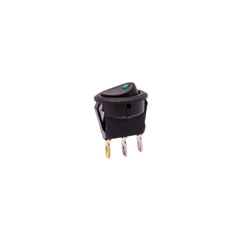 80158 INTERRUPTOR BASCULANTE INTERRUPTOR BASCULANTE 12V-24V - 3 PIN ENCENDIDO APAGADO INDICADOR LED: VERDE