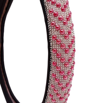 CV132 CUBRE VOLANTE GIRLS POWER - TELA COCODRILO ROSA 38CM