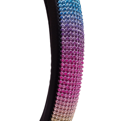 CV135 CUBRE VOLANTE GIRLS POWER - DIAMANTE ARCOIRIS 38CM