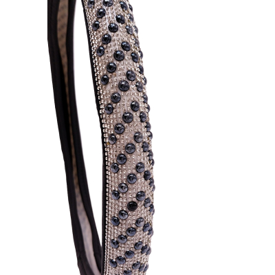 CV133 CUBRE VOLANTE GIRLS POWER - TELA COCODRILO NEGRO 38CM