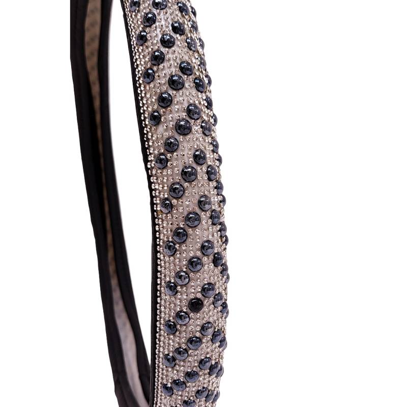 CV133 CUBRE VOLANTE GIRLS POWER - TELA COCODRILO NEGRO 38CM