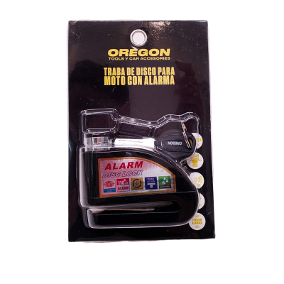 PIT008 TRABA DISCO CON ALARMA CANDADO BLINDADO CON ALARMA  COLOR NEGRO PARA DISCO DE MOTO / BICI Y DOS LLAVES