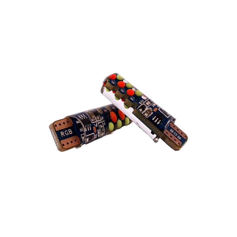 LED12961RGB LED SEÑALIZACION SILICA 2821 - T10 - W5W COB RGB X JUEGO  - RGB 12V