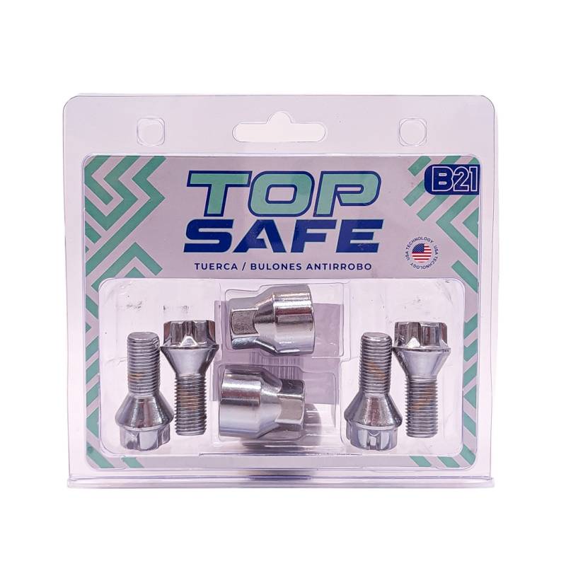 B21 BULON ANTIRROBO ROSCA 12X1.25, HEXAGONO 17MM, LARGO 22MM. MARCAS: ALFA ROMEO / CRHYSLER-DODGE / FIAT