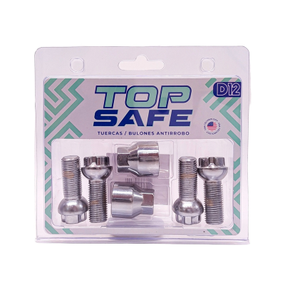 D12 BULON ANTIRROBO ROSCA 14X1.5, HEXAGONO 17MM, LARGO 27MM. MARCAS: AUDI / MERCEDES BENZ / PORSCHE / VOLKSWAGEN 