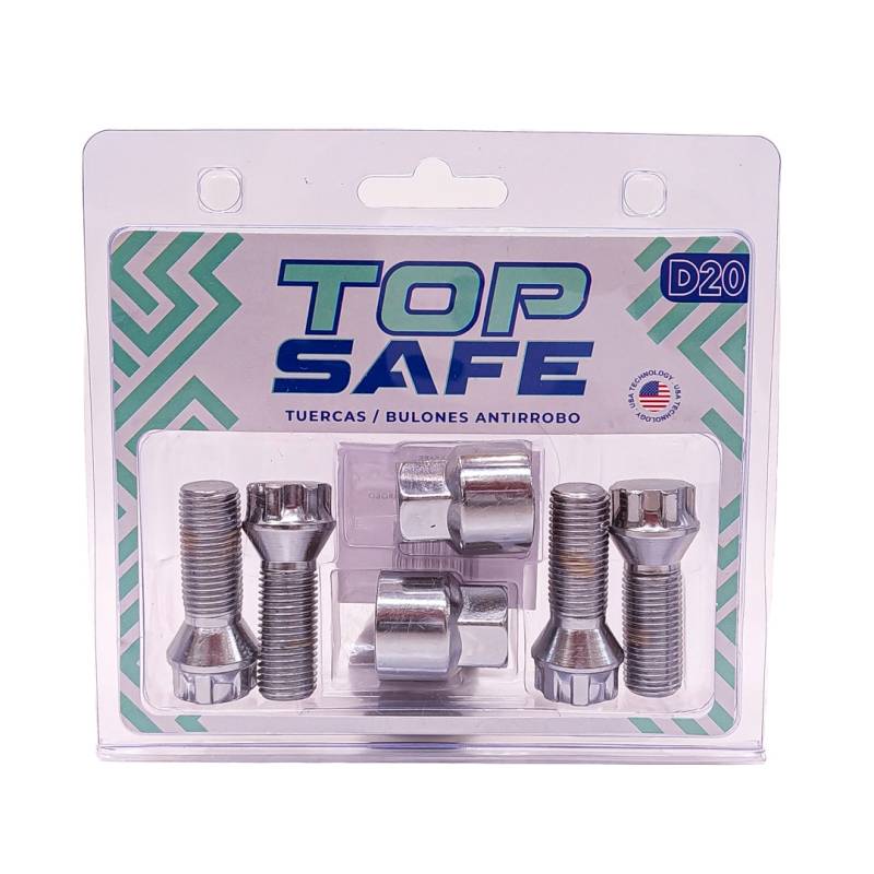 D20 BULON ANTIRROBO ROSCA 14X1.5, HEXAGONO 19MM, LARGO 34MM. MARCAS: MERCEDES BENZ / VOLKSWAGEN