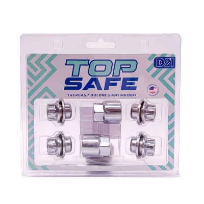 D21 BULON ANTIRROBO ROSCA 12X1.5 CONICO, HEXAGONO 21MM, LARGO 26MM. MARCAS: TOYOTA / MITSUBISHI / CHERY / LIFAN 