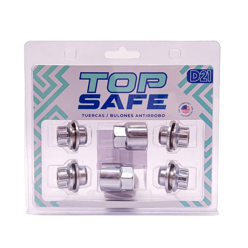 D21 BULON ANTIRROBO ROSCA 12X1.5 CONICO, HEXAGONO 21MM, LARGO 26MM. MARCAS: TOYOTA / MITSUBISHI / CHERY / LIFAN