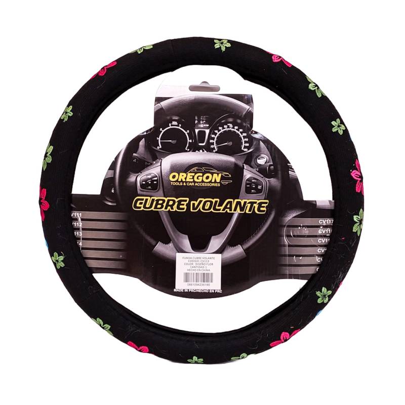 CV113 CUBRE VOLANTE MODELO FLORES DE PRIMAVERA   38*8.2CM 25 UNIDADES POR CAJA