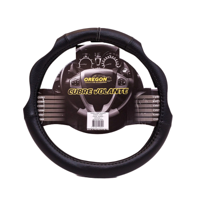 CV067 CUBRE VOLANTE MODELO INDIANAPOLIS 500 CUERO SINTENTICO NEGRO / BLANCO 38*8.2CM 25 UNIDADES POR CAJA