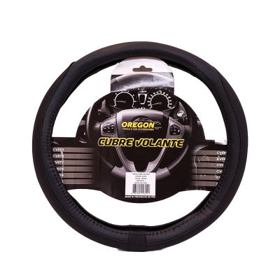 CV075 CUBRE VOLANTE MODELO TC2000 CUERO SINTENTICO NEGRO / NEGRO 38*8.2CM 25 UNIDADES POR CAJA
