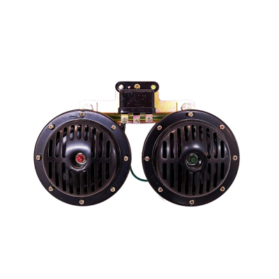 BOC20302 BOCINA TIPO DISCO GALLETA MERCEDES BENZ. 2 TERMINALES. VOLTAJE 24 V. ENVASE POR JUEGO DIAMETRO 110MM CON RELAY Y FIJACION METALICA INCORPORADA REFORZAD