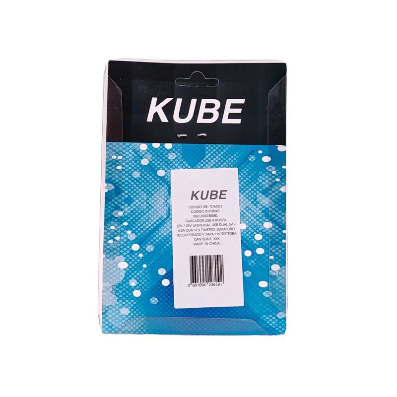 KB-TOM011 ACCESORIO PARA CELULAR CARGADOR USB A ROSCA  12V / 24V UNIVERSAL USB DUAL 5V - 4.2A CON VOLTIMETRO SEMAFORO INCORPORADO Y TAPA PROTECTORA