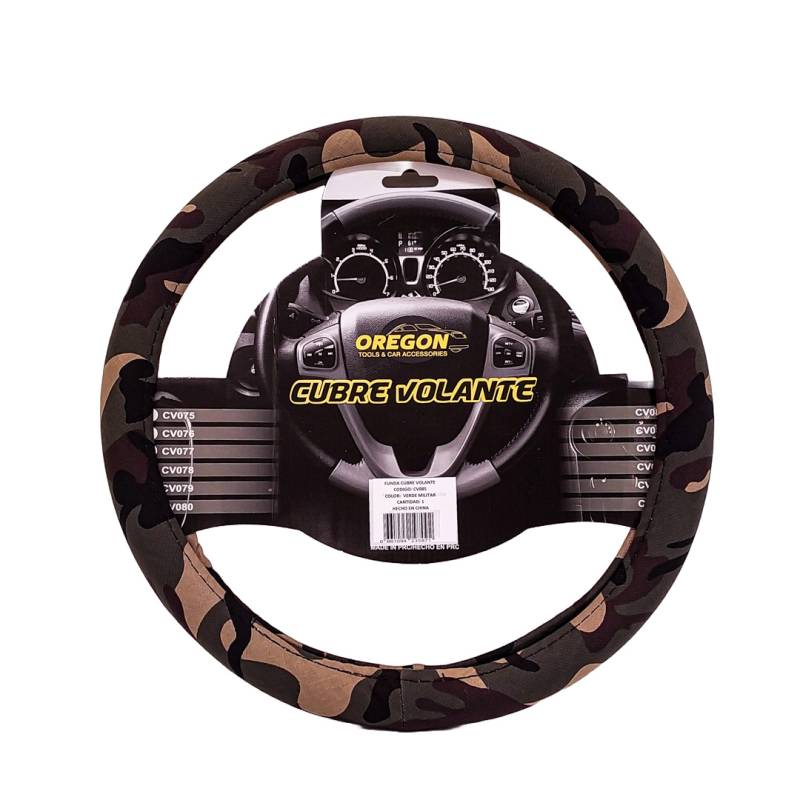 CV085 CUBRE VOLANTE MODELO US ARMY MILITAR VERDE 38*8.2CM 25 UNIDADES POR CAJA