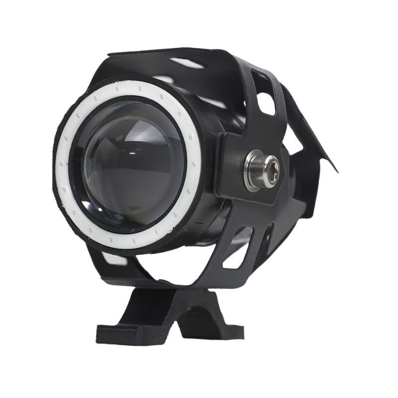 DJU7MIN10WBLUE OFF ROAD FARO DE LED UNIVERSAL LUZ LED ALTA Y BAJA BLANCA CON FUNCION FLASH Y OJO DE ANGEL AZUL 9V-36V 1 LED - 18 WATTS  MEDIDAS 87*51*63 (mm)