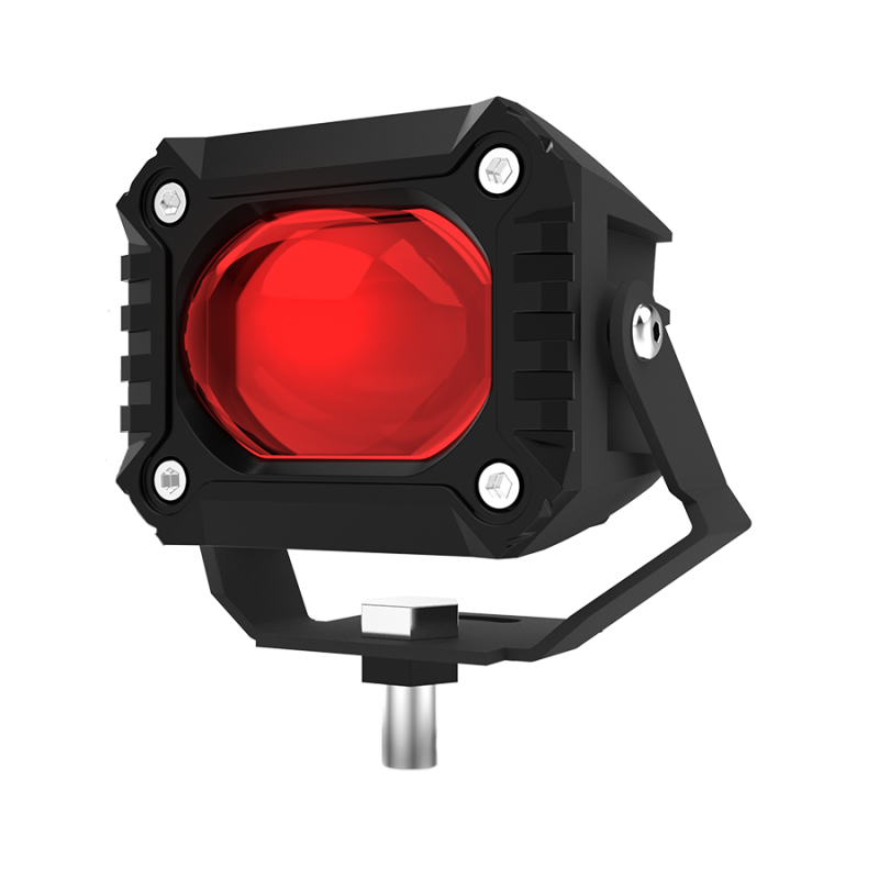 DJ712PENTRED OFF ROAD FARO DE LED UNIVERSAL LUZ LED BLANCA Y AMBAR ESTABLE CON OJO DE ANGEL DAYTIME RUNNING ROJO Y ARO AZUL 9V-36V 1 LED - 40 WATTS  MEDIDAS 59*