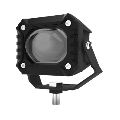 DJ712PENTWHIT OFF ROAD FARO DE LED UNIVERSAL LUZ LED BLANCA Y AMBAR ESTABLE CON OJO DE ANGEL DAYTIME RUNNING ROJO Y ARO BLANCO 9V-36V 1 LED - 40 WATTS  MEDIDAS 