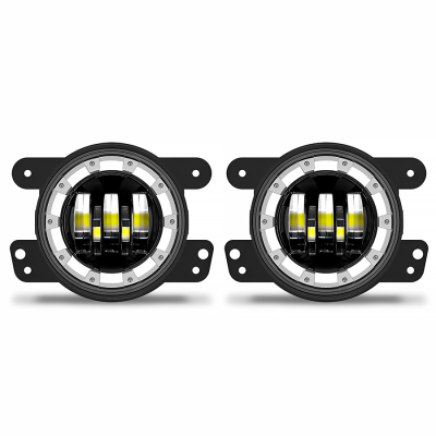 DJ6940CROSS OFF ROAD FARO DE LED UNIVERSAL LUZ LED BLANCA CON OJO DE ANGEL BLANCO Y FUNCION DE GIROS Y BALIZAS AMBAR CON CABLEADO DE INSTALACION Y TECLA AUXILIA