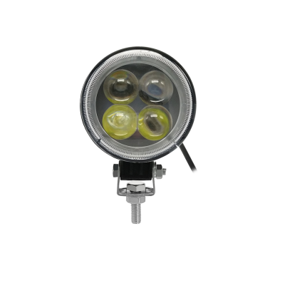 DJ712HALO OFF ROAD FARO DE LED LUZ LED BLANCA ESTABLE CON OJO DE ANGEL ROJO CON FUNCION FLASH 9V-36V 4 LED - 12 WATTS  MEDIDAS 105*55(mm)