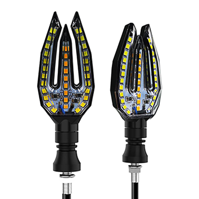 DJ-ZXD915W OFF ROAD FARO DE LED UNIVERSAL - LUZ DE GIRO GIRO PARA MOTO CON LUZ LED RUNNING BLANCA Y LUZ DE GIRO AMBAR 12V  - JUEGO DE 2 UNIDADES MEDIDAS 70*38*2