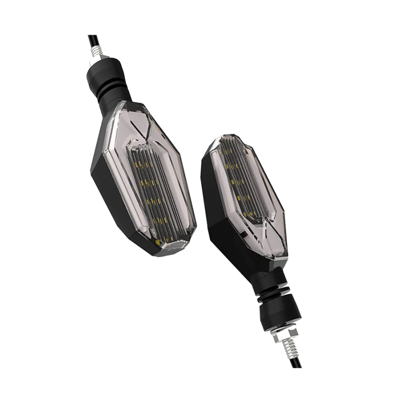 DJZXD1025W OFF ROAD FARO DE LED UNIVERSAL - LUZ DE GIRO GIRO PARA MOTO CON LUZ LED RUNNING AMBAR Y LUZ DE GIRO AMBAR 12V  - JUEGO DE 2 UNIDADES MEDIDAS 350*40*3