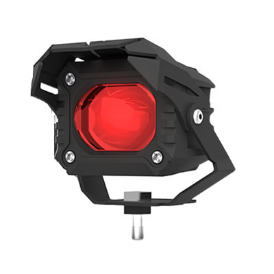 DJ712ULTRED OFF ROAD FARO DE LED UNIVERSAL LUZ LED BLANCA Y AMBAR ESTABLE CON OJO DE ANGEL DAYTIME RUNNING ROJO Y ARO AZUL 9V-36V 1 LED - 40 WATTS  MEDIDAS 59*7