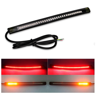 DRLFLEXRAMB OFF ROAD FARO DE LED UNIVERSAL TIRA FLEXIBLE LED ROJA CON FUNCION SECUENCIAL Y FUNCION DE GIROS AMBAR 12V 15 WATTS  MEDIDAS 205*13 (MM) 0