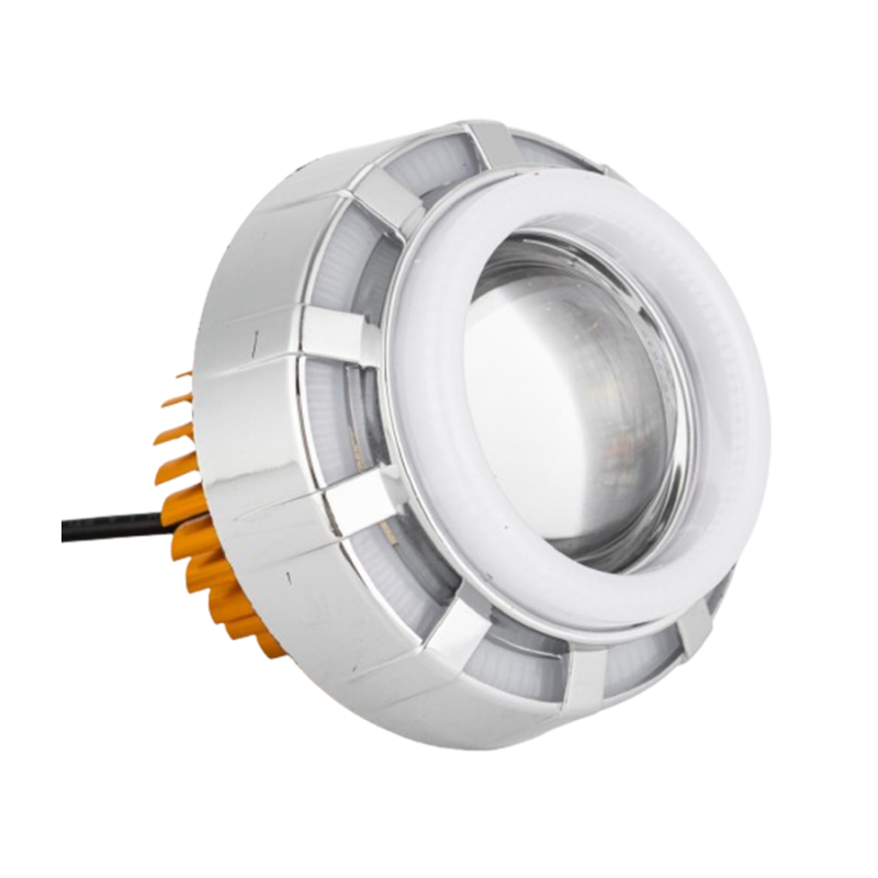 DJ715AHALO OFF ROAD FARO DE LED UNIVERSAL LUZ LED BLANCA ESTABLE CON FUNCION FLASH Y OJO DE ANGEL AZUL Y ROJO 9V-36V 1 LED - 30 WATTS  MEDIDAS 84 X 90 mm