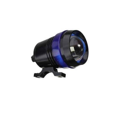 DJ715SPIN OFF ROAD FARO DE LED UNIVERSAL LUZ LED BLANCA ESTABLE CON FUNCION FLASH Y ARO AZUL 9V-36V 1 LED - 20 WATTS  MEDIDAS 110*65 (mm)