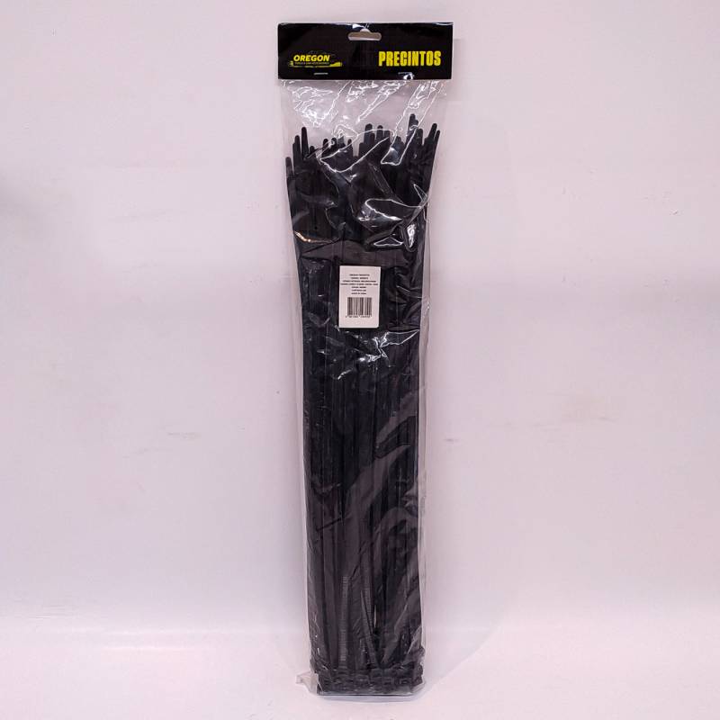 N900019 BOLSA DE PRECINTOS (100 UNIDADES) 550MM LARGO X 9.0MM ANCHO -75KG COLOR NEGRO