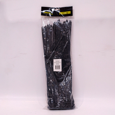 N900017 BOLSA DE PRECINTOS (100 UNIDADES) 400MM LARGO X 7.5MM ANCHO - 55KG COLOR NEGRO 