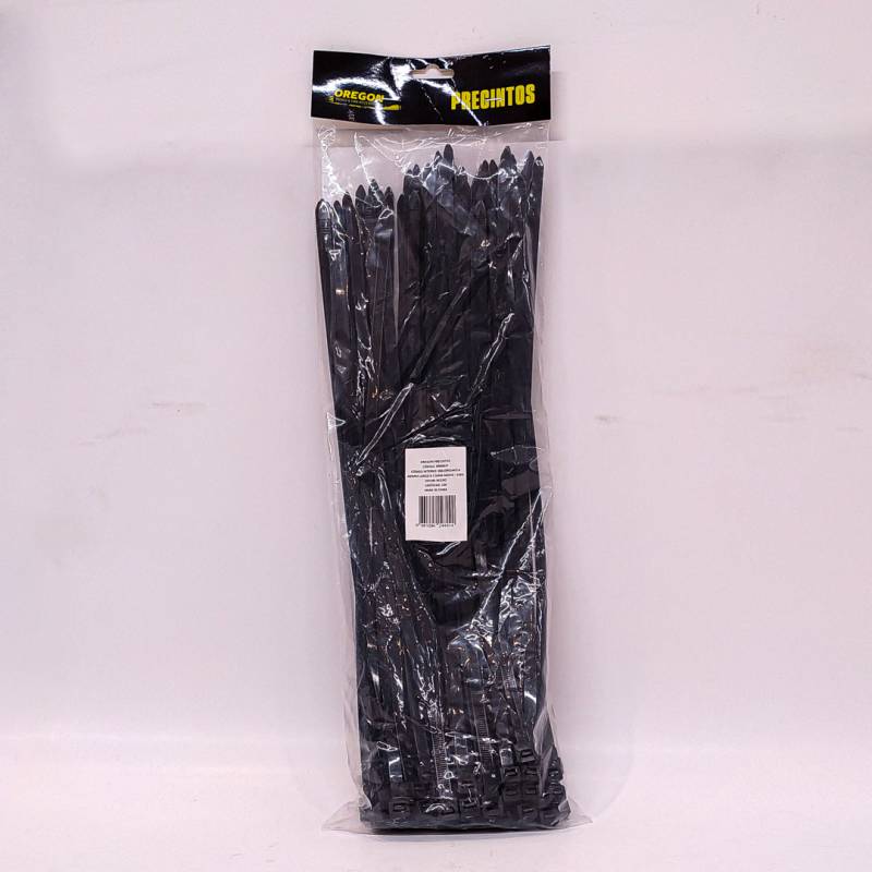 N900017 BOLSA DE PRECINTOS (100 UNIDADES) 400MM LARGO X 7.5MM ANCHO - 55KG COLOR NEGRO