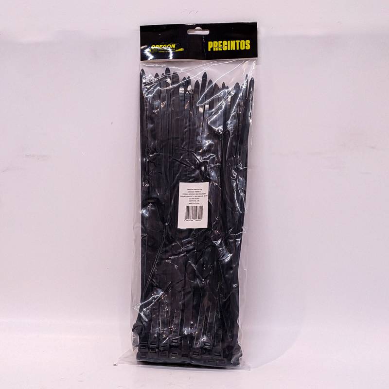 N900016 BOLSA DE PRECINTOS (100 UNIDADES) 350MM LARGO X 7.5 MM ANCHO - 55 KG COLOR NEGRO