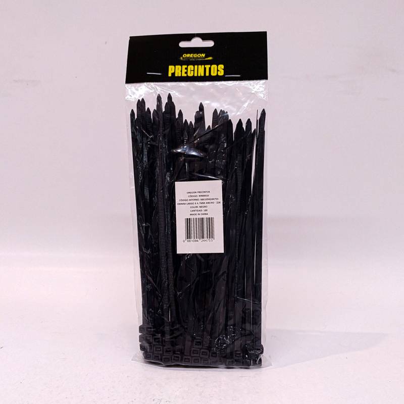 N900010 BOLSA DE PRECINTOS (100 UNIDADES) 200MM LARGO X 4.7MM ANCHO - 22K COLOR NEGRO 5