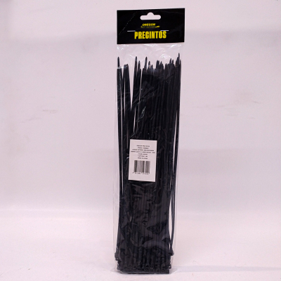 N900007 BOLSA DE PRECINTOS (100 UNIDADES) 300MM LARGO X 3.6MM ANCHO  -18KG COLOR NEGRO 