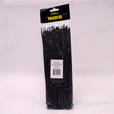 N900006 BOLSA DE PRECINTOS (100 UNIDADES) 250MM LARGO X 3.6MM ANCHO  -18KG COLOR NEGRO 